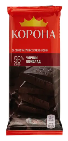 Шоколад чорний Корона без добавок 85 г